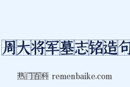 周大将军墓志铭造句是什么意思的图片